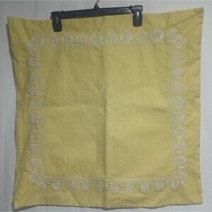 Madison Park 2 Yellow With White Embroidery Pillow Cases 24 X 24